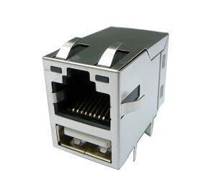 RJ45 Connector Tab UP w/Filter 100M+USB Right Angle Type